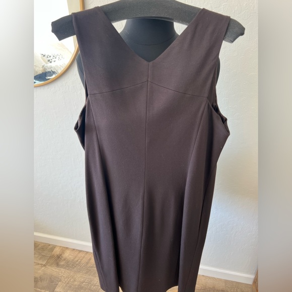 EILEEN FISHER brown stretch ponte shift dress NWOT - Picture 3 of 4